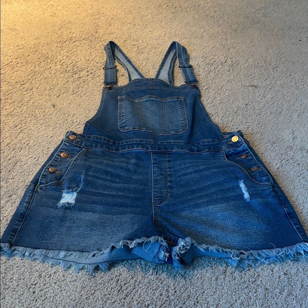 No Boundaries Dark Blue Kids Denim Overalls